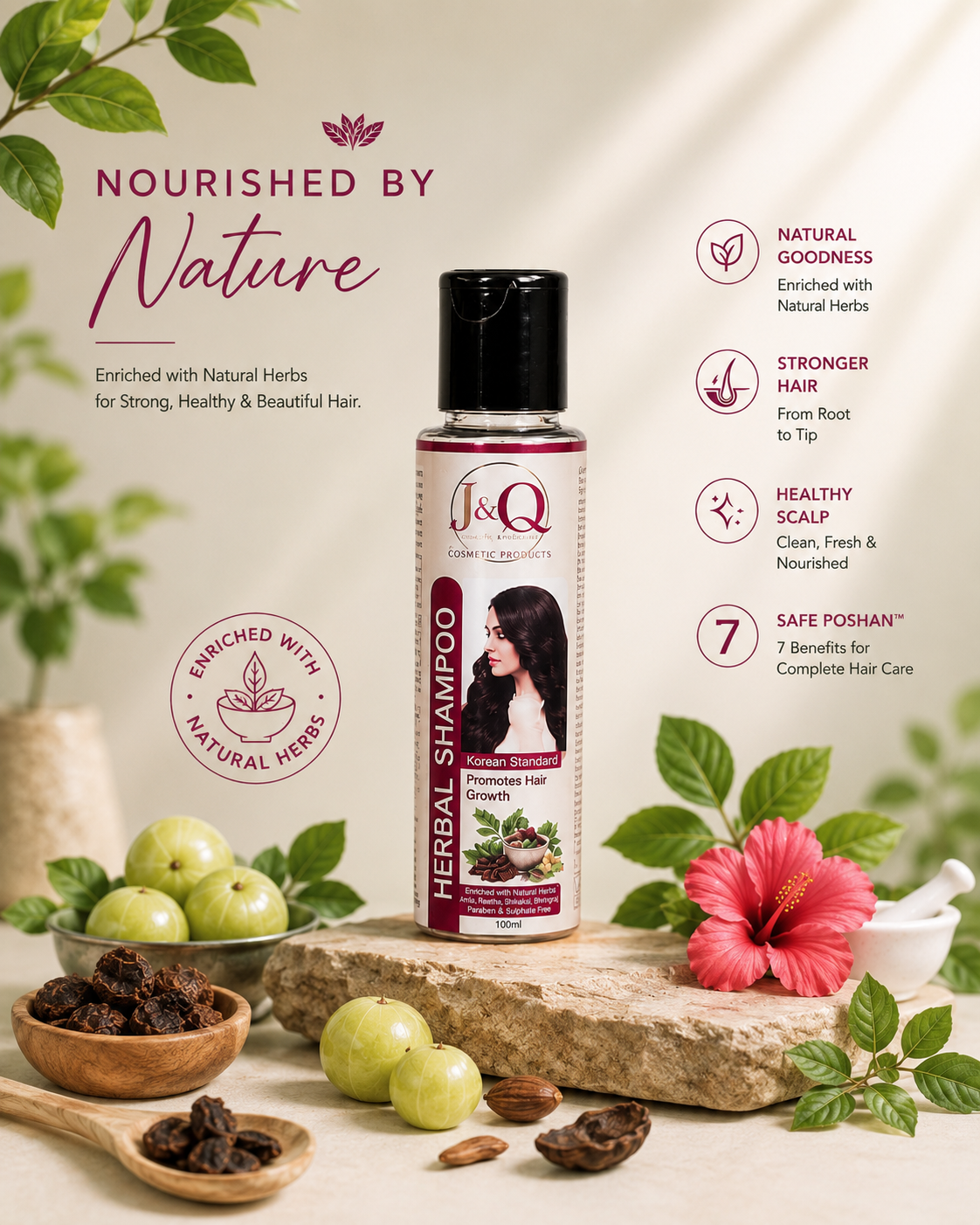 I&Q Natural Ayurvedic Herbal Shampoo – Hair Growth & Hair Fall Care