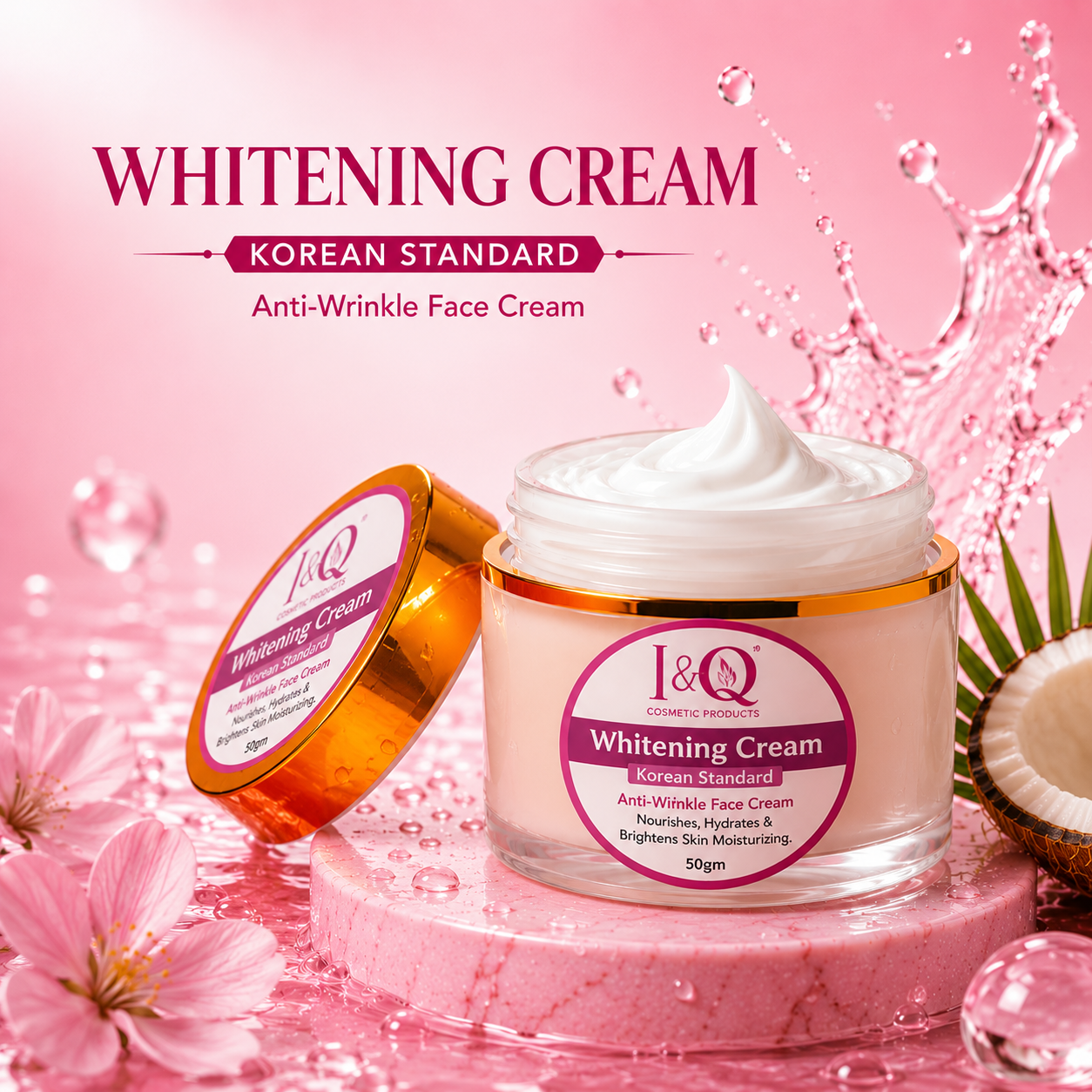 I&Q Korean Standard Anti-Wrinkle Face Cream – Skin Brightening & Moisturizing